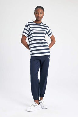 DeFactoFit Стандартная посадка, полосатая футболка с короткими рукавами для спортсменов с круглым вырезом  фото 6