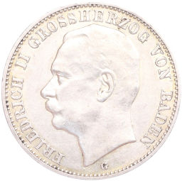 Монета 3 марки 1912 года G Германия (Баден)