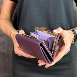 Итальянский женский кожаный кошелек DuDu серии Corsica | темно-фиолетовый - Dudubags фото 8