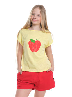 Футболка с принтом для девочки UD 5122 желтый