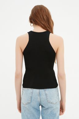 Siyah Fitilli Bluz TWOSS21BZ0090