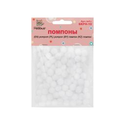Hobbius SKPH-10 Помпоны 10 мм 100 шт №01 белый