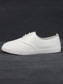 03-PDXL138-1 LT. BEIGE Полуботинки спортивные женские (натуральная кожа) - Фабричный китай фото 6