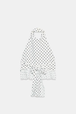 TOP HALTER LUNARES / Blanco / Negro