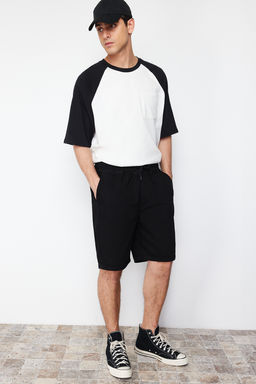 Orta Mavi Regular Beli Lastikli Kot Sort TMNSS24SR00028 - Trendyolmilla фото 9