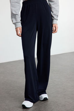Lacivert Wide Leg/Rahat Kesim Yuksek Bel Esnek Pantolon TWOSS23PL00129