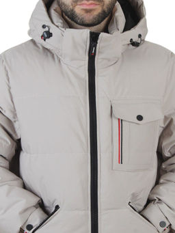 6393 GRAY/BEIGE Куртка мужская зимняя (200 гр. холлофайбер)