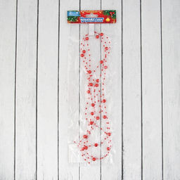 Цена за 3 шт. Бусы на ёлку 2 м d=7 мм Бусины нити красный - Зимнее волшебство фото 3