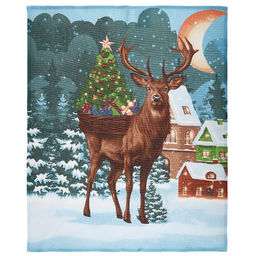 Салфетка хозяйственная 50х60см "Праздник к нам приходит" 1, рогожка 171г/м2, хлопок 100%, без упаковки, "Домашняя мода" (Россия)