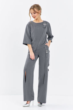 Костюм Euro Moda 629 серый