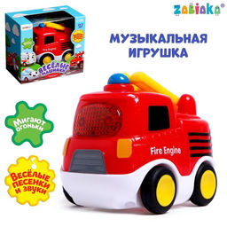 Музыкальная игрушка Пожарная машина, звук, свет, цвет красный