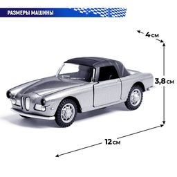 Машинка металлическая Ретро, 1:32, инерционная, открываются двери, цвет серый - Автоград фото 3