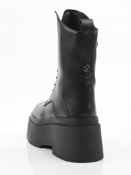 04-PAT225-1Z BLACK Ботинки зимние женские (натуральная кожа, 100% шерсть)