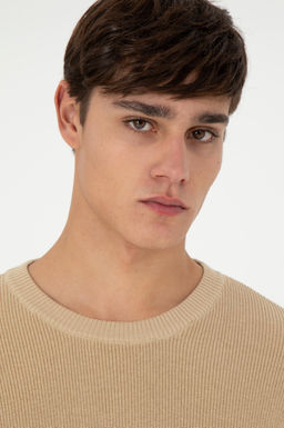 Erkek Regular Fit Bisiklet Yaka Kum Basic Kazak - U.s. polo assn фото 2