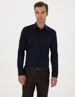 Lacivert Slim Fit Uzun Kollu Basic G_mlek - Cacharel фото 3