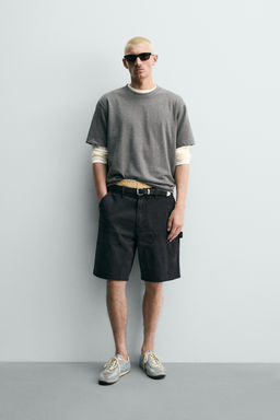 BERMUDA RELAXED FIT BOLSILLO CARPINTERO / Gris oscuro