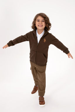 Erkek Гocuk Kahverengi FermuarlД KapГЕonlu Sweatshirt - U.s. polo assn фото 2