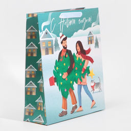 Пакет ламинированный вертикальный Ёлочка, M 26 30 9 см - Дарите счастье фото 2