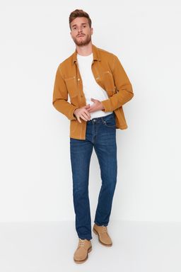 TRENDYOL MAN Lacivert Esnek Kumas Regular Fit Jeans Kot Pantolon TMNAW23JE00036