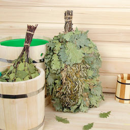 Веник для бани, дубовый, 55 см, с полынью, «Добропаровъ»