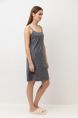 Е 10057/серый,полоски и сердечки сорочка ночная жен - Very neat фото 3