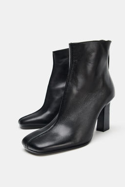 LIMITED EDITION LEATHER HEELED ANKLE BOOTS - Zara фото 7