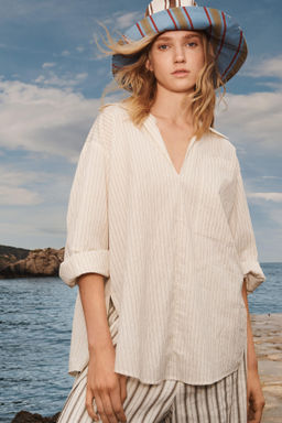 LIMITED EDITION STRIPED SHIRT WITH VENTS - Zara фото 6