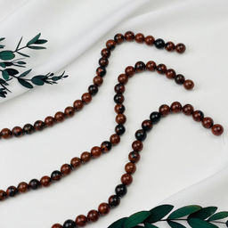 Бусины для украшений из коричневого Обсидиана (37 бусин) 38 см