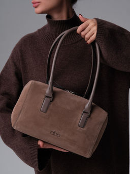 Замшевая сумка Cube DBR 31333 серо-коричневый