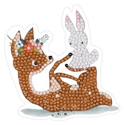 Кристальная (алмазная) мозаика ФРЕЯ ALVN-304 наклейки Оленята 10 х 9 см