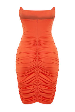 TRENDYOLMILLA Yag Yesil Vucuda Oturan Astarl? Korse Detayl? Orme K?sa Abiye Gece Elbise TPRSS23EL00174  фото 16