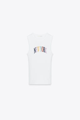 EMBROIDERED SLOGAN TOP - Zara фото 18