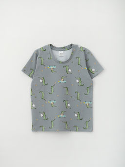 Футболка для мальчика Крокодил, серый - Lesi kids фото 2