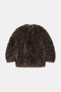FAUX FUR COAT ZW COLLECTION - Zara фото 3