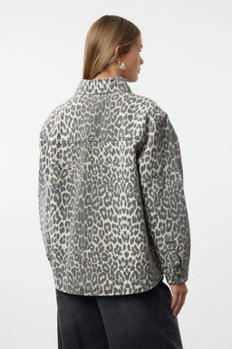 TRENDYOLMILLA Cok Renkli Animal Leopar Desenli Dokuma Ceket TWOAW25BC00030  фото 5