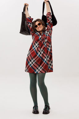 Платье ANELLI 1769 Бордовая шотландка