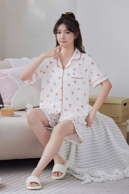 K11400 Костюм домашний: рубашка и шорты СЛИВКИ