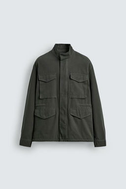 CAZADORA LAVADA BOLSILLOS UTILITY / Khaki - Zara фото 8