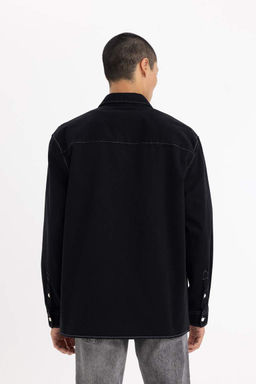 Хлопковая рубашка с длинными рукавами Relax Fit - Defacto фото 9