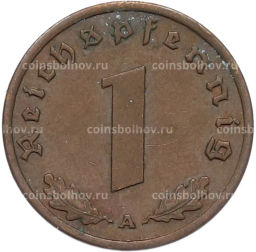 Монета 1 рейхспфенниг 1939 года A Германия