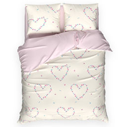 Постельное бельё Этель Евро Флирт 200*217 см, 220*240 см, 70*70 см - 2 шт, бязь 125 г/м2, хл 100%