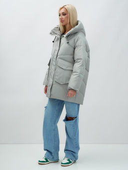 Куртка летучая мышь женская с капюшоном зимняя зеленого цвета 9617Z - Mtforce фото 3