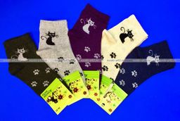 Цена за 10 пар. Носки женские с крапивой и эластаном арт. А-1 Кошечки 36-41