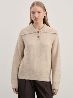 Джемпер с воротником поло / Zarina  фото 3