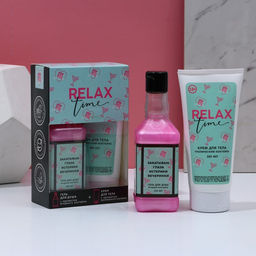 Подарочный набор косметики RELAX TIME, гель для душа виски 250 мл и крем для тела 200 мл, Чистое счастье