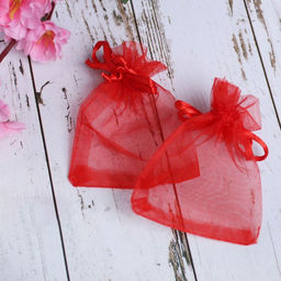 Цена за 100 шт. Мешочек подарочный, 7 х 9, цвет красный - Simaland фото 2