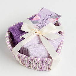 Салфетки махровые декоративные «Этель. Сердечко», 4 шт., 30×30 см, хлопок 100%, сиреневые