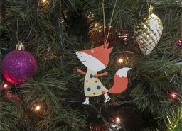 Елочные игрушки ручной работы - Лиса Фигуристка 310-2