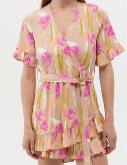 Turuncu Comfort Fit Desenli Elbise - Pierre cardin фото 6