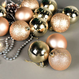 Елочные шары 20 штук 6 см / HX-3/12 /уп 30/ шампань - Галеонтрейд фото 2